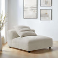 Modway Solace Modular Sofa Armless Chair in Almond - Oversized Corduroy Lounge Chair - Comfy Upholstered Single Sectional Sofa Chair - Modern Accent Lounge Chair for Living Room