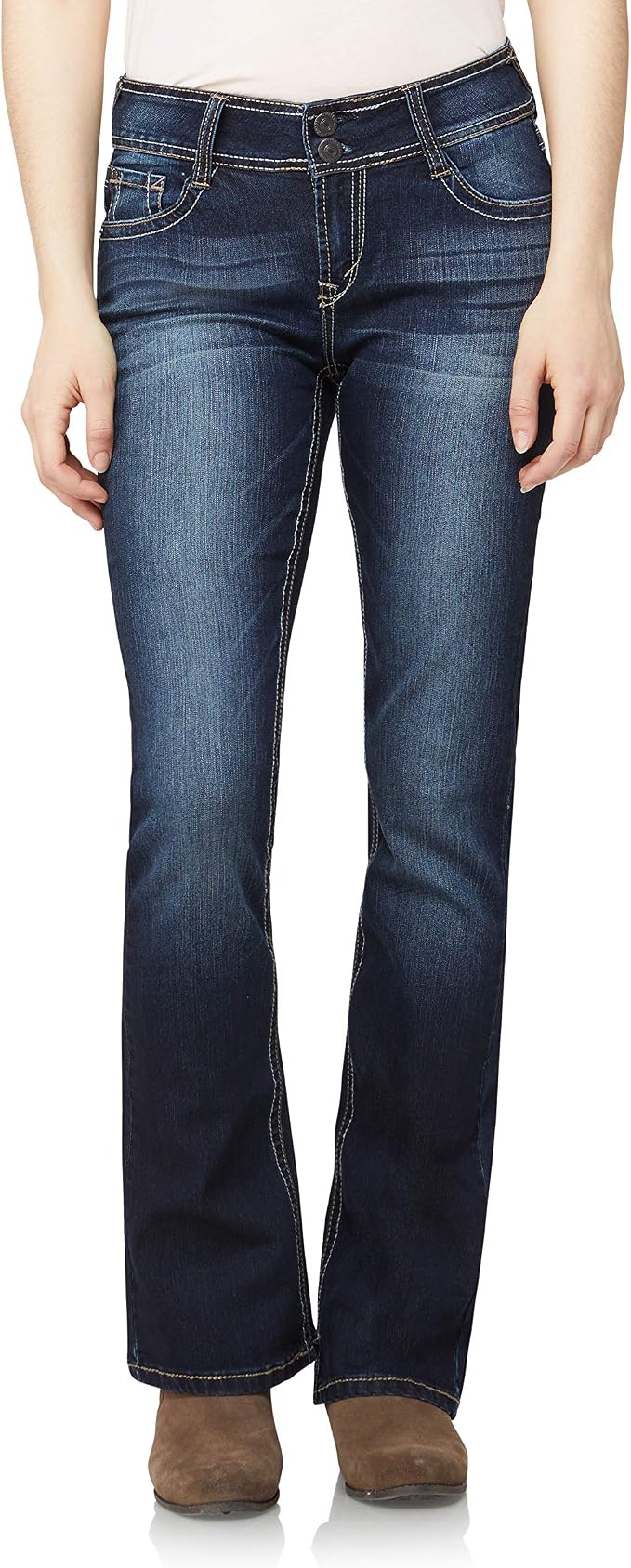 WallFlower Luscious Curvy Bootcut Jeans for Women Mid-Rise Insta Stretch Denim Size-Inclusive Juniors Jeans