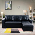 Naomi Home Lily Sectional Sleeper Sofa with USB Ports-L-Shaped Couch Convertible Pull-Out Bed Ample StorageTimeless DesignSturdy ConstructionLong-Lasting for Modern Living - Black Air Leather