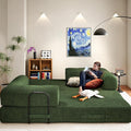 79 Convertible Sofa Bed Boneless Corduroy Sleeper Foldable Modular Couch Memory Foam Compressed Sofa in A Box Folding Mattress Floor Couch for Small Space Living Room Apartment Bedroom Green