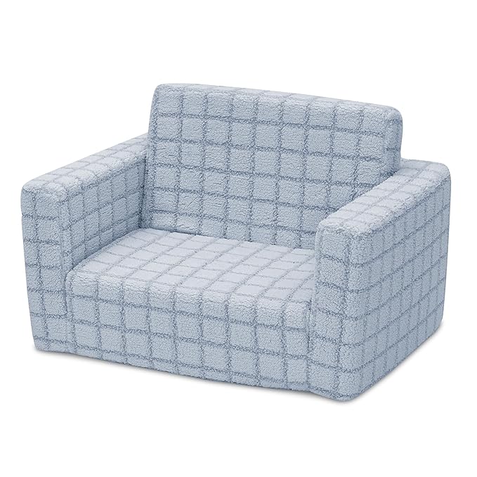 Delta Children Checkered Cozee Flip-Out Chair Blue