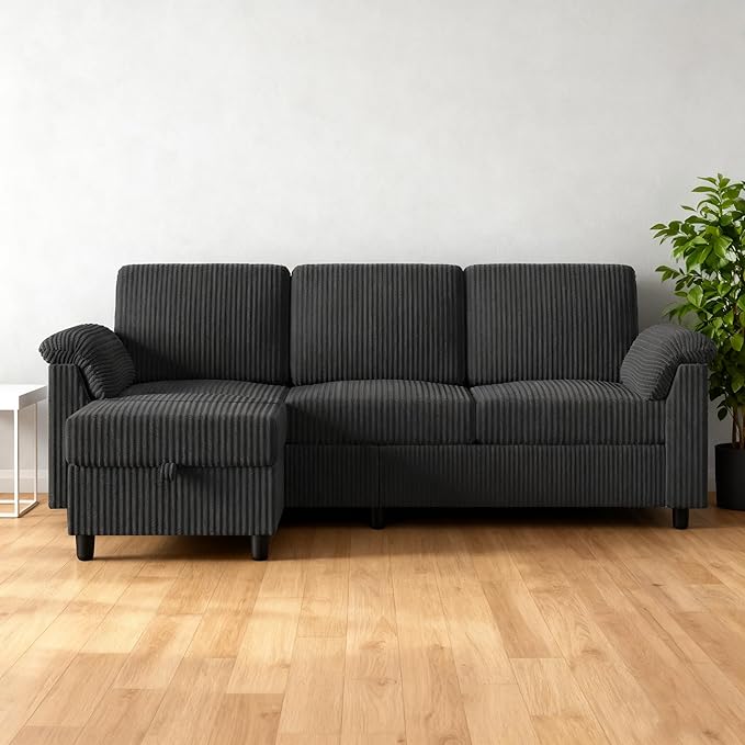 Walsunny 79 Convertible Sectional Sofa Reversible Modern L Shaped 3 Seat Modular Sofa Couch with Pillows and Storage Ottoman for Living Room(Gray)
