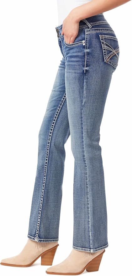 WallFlower Luscious Curvy Bootcut Jeans for Women Mid-Rise Insta Stretch Denim Size-Inclusive Juniors Jeans