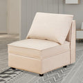 Ainfox Sectional Sofa Couches for Living Room - Convertible Armless Sofa Chair with Storage High Supportive &amp Soft Sponges Modular Sectionals Sofa for Apartment Office Small Space(Beige)