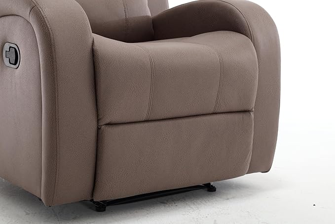 Modern Faux Leather Manual Recliner Chair for Living Room Study or Bedroom - Compact &amp Comfortable