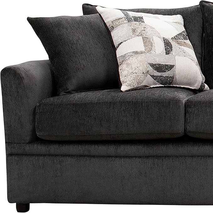 New Classic Furniture Sylvie Polyester Upholstered Sofa in Dark Gray