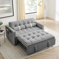 Sleeper Sofa Couch w/Pull Out Bed 55 New Upgraded Tufted Velvet Convertible Sleeper Couch Bed Small Love seat Sofa w/ 2 Pillows for Small Space Living Room Apartment Beige