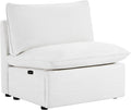 CHITA Power Middle Armless Recliner for Down Filled Upholstered Sectional Sofa Modular Couch Cream