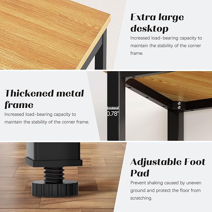 SDHYL 31.5 inches Modern Computer Desk Wooden Home Office Desk Small Writing Desk Study Table Sturdy Workstation Easy Assemble Teak (31.5L * 31.5W)