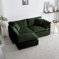 Deep Seat Cloud Loveseat Sofa Sectional Couch with Movable Ottoman 2 Seater Oversized L Shaped Corner Sofa&ampCouches Comfy Chenille Love Seat for Living Room Bedroom Apartment Office