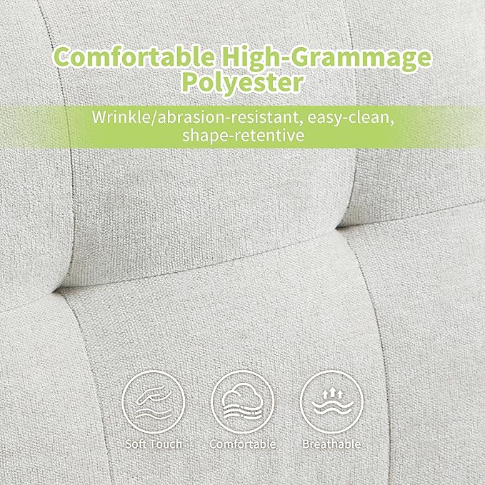 Accent Chair for Living Room Mid-Century Armchairs for Small Spaces Chenille Upholstered Comfy Reading Armchair with Studded for Bedroom (Beige-B)