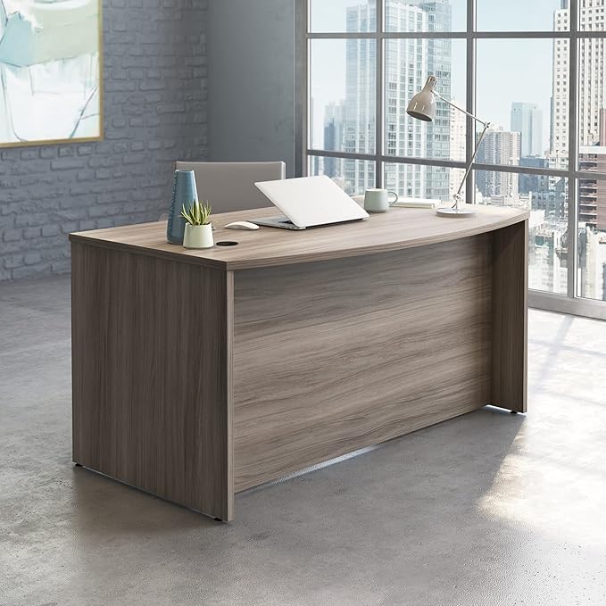 OfficeWorks by Sauder Affirm 60'' Bow Front Desk Shell L: 34.25'' x W: 59.06'' x H: 29.29'' Hudson Elm