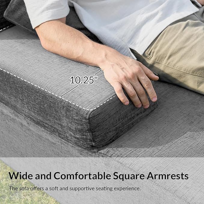 EcoHarbor Living 111 2-Piece Sectional Couch with L-Shape Chaise Modular Cloud Sofa with Deep Seat No Assembly Required Oversized Modern Upholstered Couches for Living Room Apartment Lounge Grey