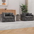 Mlmh &amp Kngwa 45.27 W Oversized Armchair Set of 2 Reading Corner Chairs with 3 Pillows Upholstered Chenille Sofa Large Comfy Deep Seat Chair for Living Room Apartment Charcoal