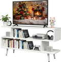 Lightdot TV Stand for TVs up to 45'' Modern Entertainment Center with 3 Storage Open Large Capacity for Collection Media Console Table for Living Room/Entrance/Sofa CabinetEasy Assembly-White