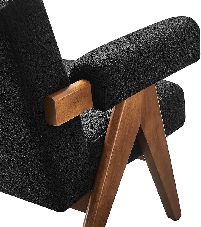 Modway EEI-6502-BLK Lyra Boucle Fabric Armchair Black