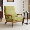 Karl home Mid-Century Modern Accent Chair Living Room Chairs with Pillow High Back Corduroy Upholstered Lounge Armchair with Solid Wood Frame &amp Soft Cushion for Bedroom Reading Room Green