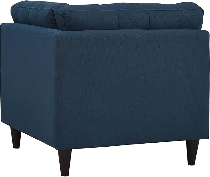 Modway Empress Mid-Century Modern Upholstered Fabric Corner Sofa In Azure