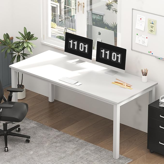 Need Large Computer Desk 70.8 x 31.5 inches Conference Table Large Office Desk Writing Table Workstation for Home OfficeWhite ND-10FJGSAC3-180WW