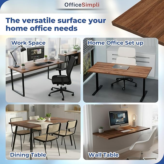 OfficeSimpli 60 x 30 Inch Desk Top Made in USA Replacement Table Top for Sit-to-Stand Adjustable Desk Frame Countertop Workbench for Home and Office (Desk Top only) - California Walnut Long Grain