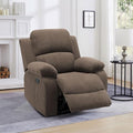Manual Corduroy Recliner Chair Sofa for Living Room35 Ergonomic Reclining Chair with 10 Arm/Upholstered Seat/Metal FrameModern Single Couch for Rv Sofa/Home Theater Seating/Office(Brown)