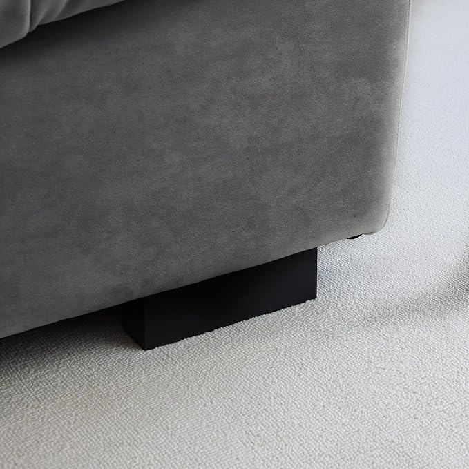 89 Comfy Cloud Sectional Couches Loveseat Sofa with 2 Pillows Minimalist Modern Sofas for Living Room Apartment Bedroom Office Grey