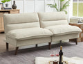 72 Futon Sofa Bed Futon Couch with Adjustable Backrest Recliner Small Loveseat for Living Room Office Apartment Corduroy Loveseat Beige