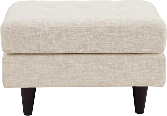 Modway EEI-1667-BEI Empress Mid-Century Modern Upholstered Fabric Ottoman In Beige