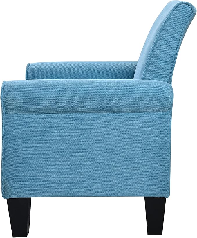 Generic Accent Chairs Comfy Sofa Chair Armchair for Reading Living Room Bedroom Office Waiting Room Linen Fabric Light Blue