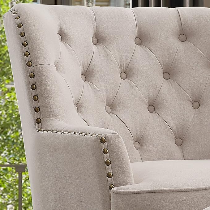 Rosevera Hardy Home Office Chair with Height Adjustability and Button Tufting Large Beige