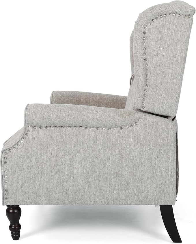KEIKI Push Back Chair Wide Recliner Sofa Modern Chaise Lounge with Wing Back and Nailhead Trim for Bedroom and Living Room