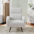 Modern Accent Chair Reading Chair with Corduroy Fabric Upholstered and Hight Backrest Single Sofa Chairs for Living Room Apartment Bedroom and Small Spaces. (Beige)