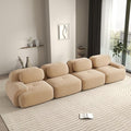 152.7 Inch Modular Sectional Sofa 4-Seater Cloud Couch with Deep Seat Boneless Couch with Pillows for Living Room Apartment Camel