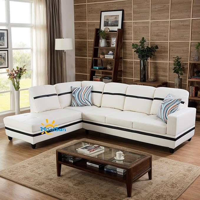 L-Shaped Combination Sofa Set Luxurious Synthetic Leather Living Room Sofa Suitable for Living Rooms Bedrooms Apartments and Offices