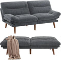 Pipishell Futon Sofa Bed Modern 73 Futon Couch Convertible to Bed &amp Lounger Compact Size Corduroy Loveseat Durable Construction - Fits Small Spaces ApartmentsStudy Room (Volcanic Gray 73 I