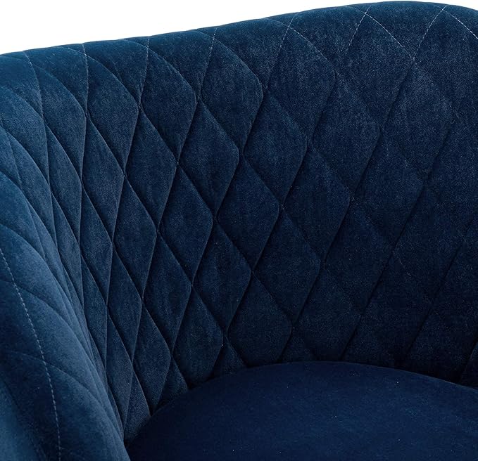 DUHOME Velvet Accent Chair with Barrel Backrest Upholstered Armchair Single Sofa for Living Room Bedroom Dining Room Blue