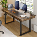 ONBRILL Standing Desk with Drawers 63x26 Inches Rectangle Electric Stand Up Desk with Dual Motor Adjustable Height from 28-46 Inch for Home &amp Office Rustic Brown