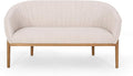 Great Deal Furniture Noble House Galena Mid-Century Fabric Loveseat in Beige