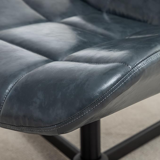 Roundhill Furniture Arlena Faux Leather Tufted Swivel Accent Chair Blue
