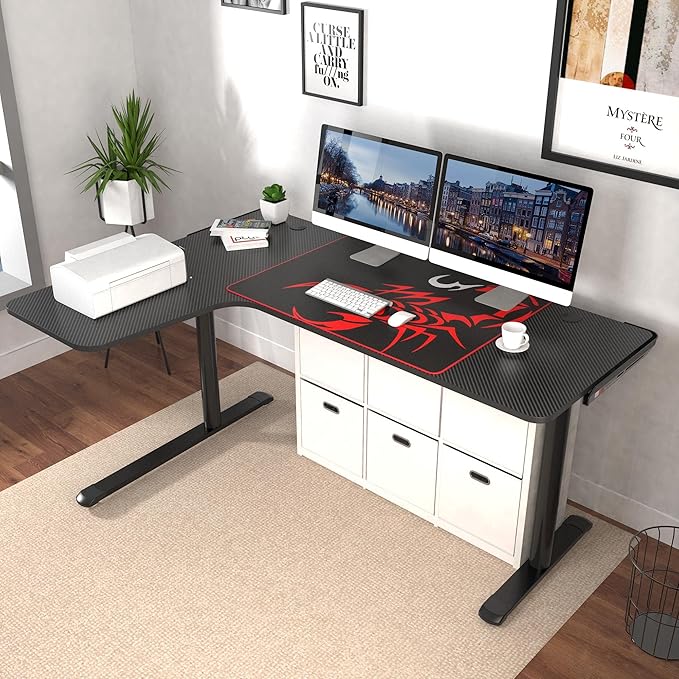 EUREKA ERGONOMIC L Shaped Gaming Desk 60 Inch L60 Home Office Corner PC Computer Gamer Table Large Writing Workstation Gifts w Mouse Pad Cable Management Space Saving Easy to Assemble Left Black