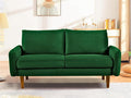 Kent Velvet Loveseat Sofa for Modern Living Rooms and Compact Spaces Comfy 2 Seater Couch Studio Apartment Furniture with Sleek Design Green