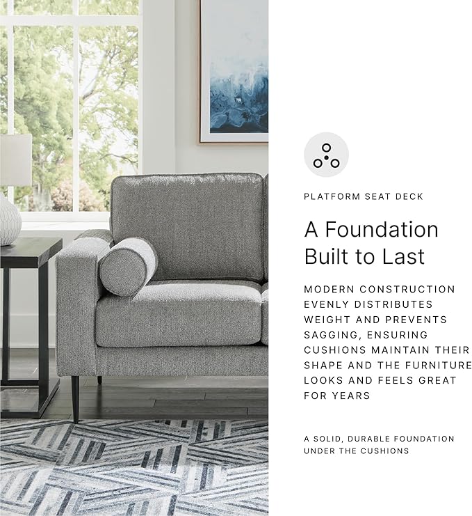 Signature Design by Ashley Hazela Casual Loveseat with 2 Bolster Pillows Gray