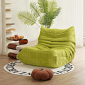 N&ampV Fireside Chair Mid Century Armless Floor Sofa Soft Premium Corduroy Floor Lounge Chair Foam Sofa Accent Chair for Living Room Bedroom and Office Lime