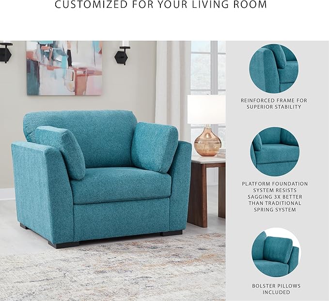 Signature Design by Ashley Keerwick Modern Upholstered Oversized Chair Blue