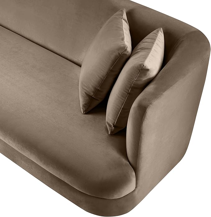 Meridian Furniture 699Taupe-L Alder Collection Modern | Contemporary Loveseat with Ultra Luxe Taupe 460 GSM Velvet Solid Wood Frame 66 W x 36 D x 30 H Taupe