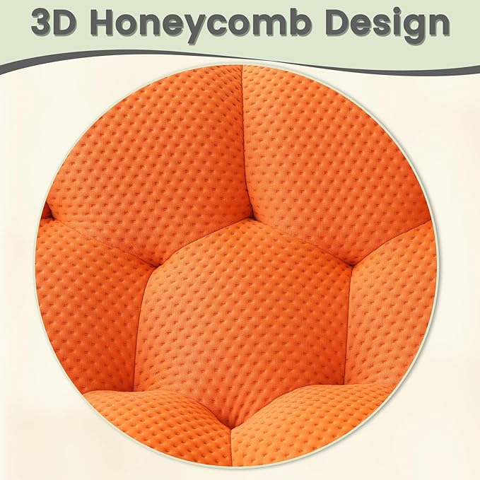 Bubble Couch 78.74'' Curved Loveseat Couch Memory Foam Bubble Sofa Round Lazy Floor Sofa 3D Honeycomb Shape Curved Sofas for Living Room (Orange)
