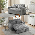 Convertible Sofa Bed 3 in 1 Pull Out Loveseat Sleeper Couch with Adjustable Backrest Side Pocket Two Pillows for Apartment Dorm Room Bedroom and Small Space | Velvet Fabric
