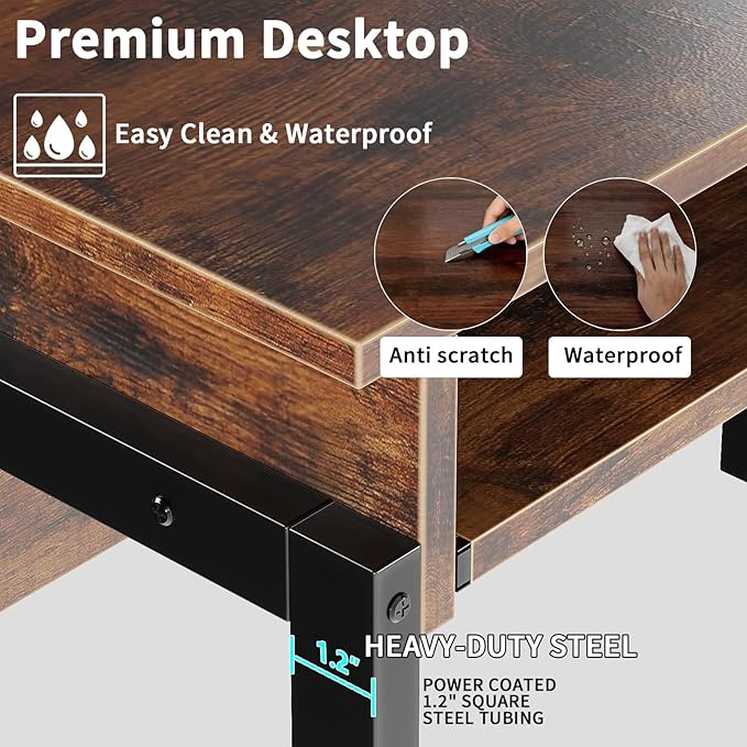 ALISENED 31.5 Small Computer Desk with Hutch Office Desk Study Table Writing Desk Workstation PC Table for Home Office Space Saving Design