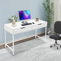 Small Computer Desk W/2 Wooden DrawersVanity Desks for Home Office with Storage Writing Work Kids Study Desk Table Space-Saving Design 47 * 19.7 * 29.5in