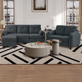 Convertible Sectional Sofa Set 77 Small L Shaped 3 Seat Couch with Reversible Storage Chaise and Loveseat Modern Line Sofa Couches for Living Room Dark Grey